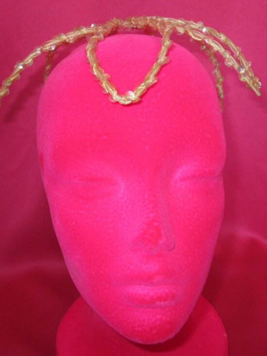 1950s vintage beaded ponytail holder fascinator tiara headpiece